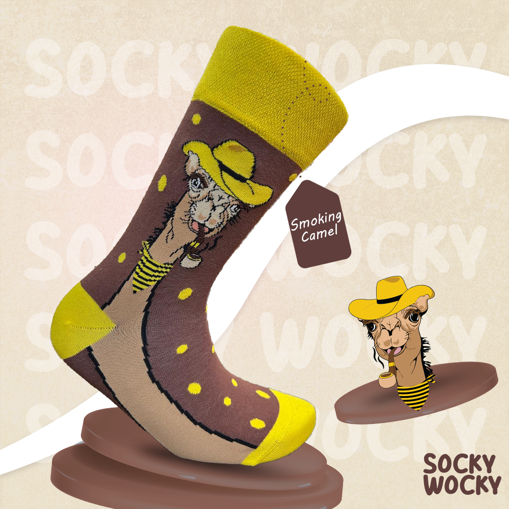 Smoking Camel Socks Desert Humor Series
