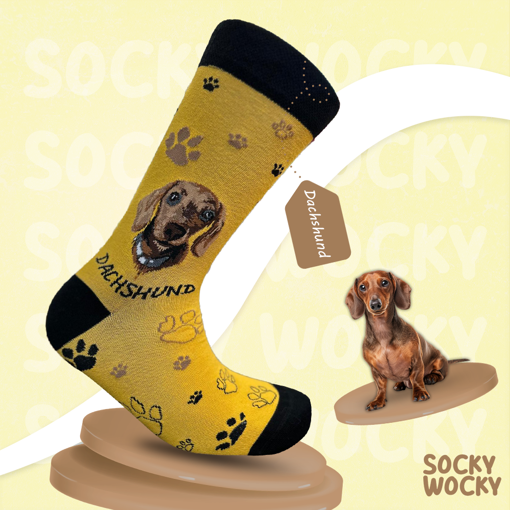Dachshund Yellow Socks Wiener Dog Edition