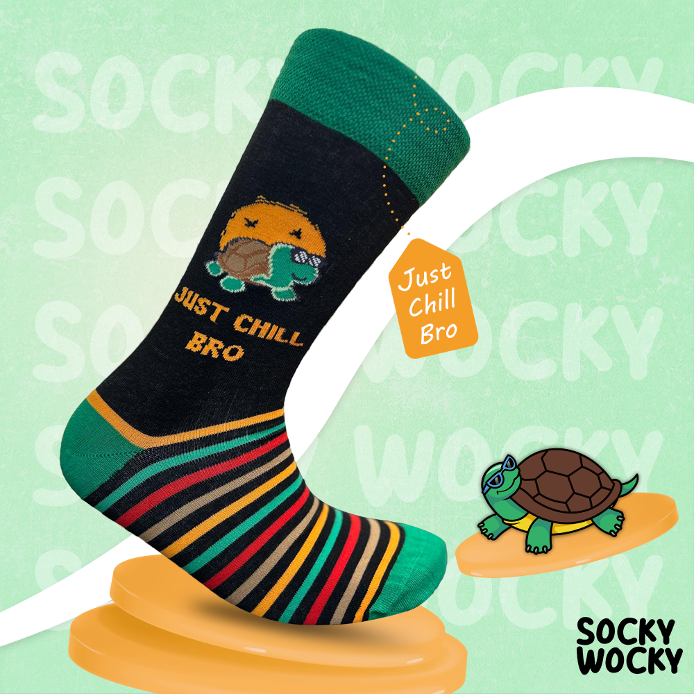 Just Chill Bro Turtle Socks Relax Mood Series