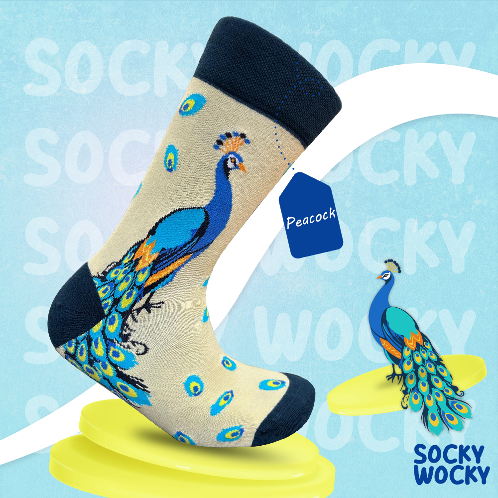 Peacock Socks Exotic Bird Series