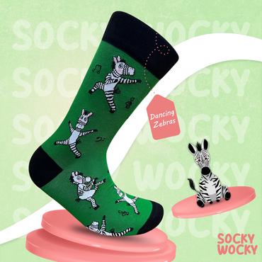 Chaussettes Zèbres Dansants Série Animaux Safari