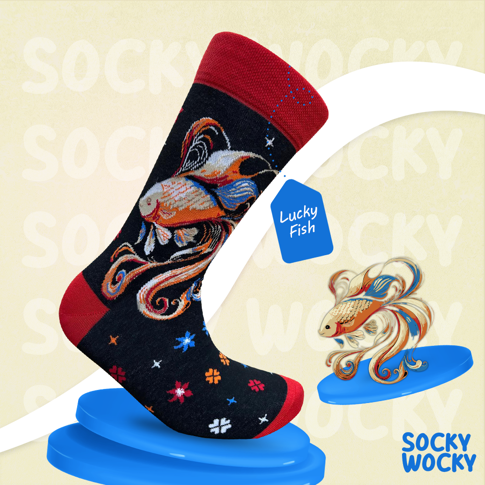 Lucky Fish Socks Asian Symbol Series