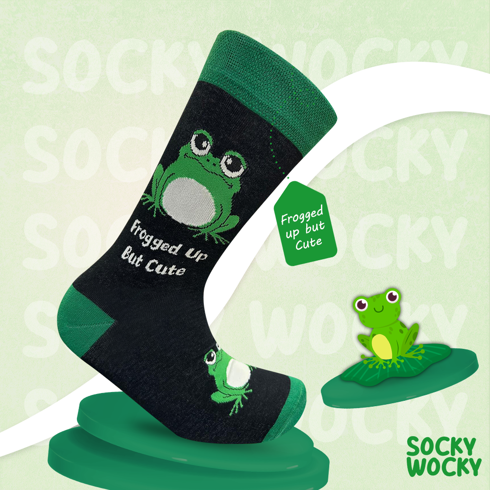 Frogged up But Cute Socks Funny Frog Edition