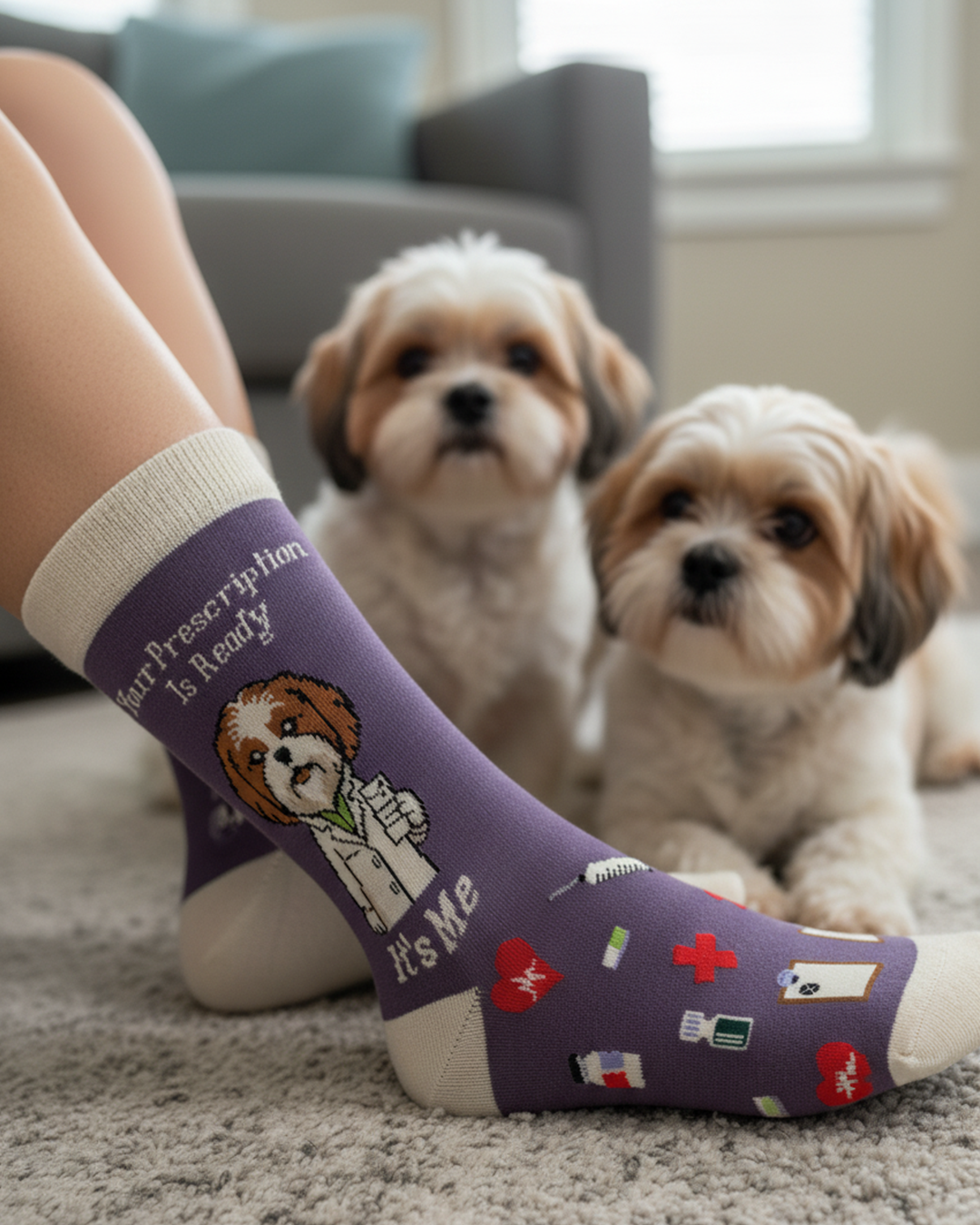 Pharmacist Shih Tzu Socks Dog Profession Design
