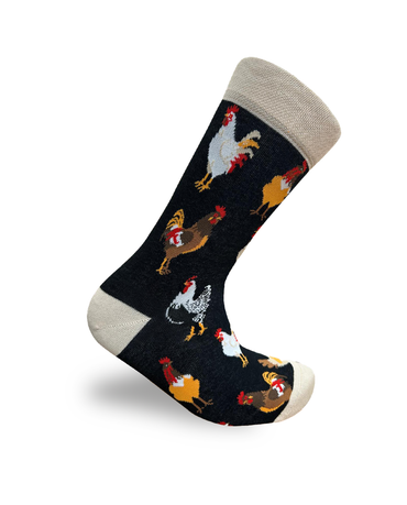 Hühner-Socken Schwarze Farmhof-Design