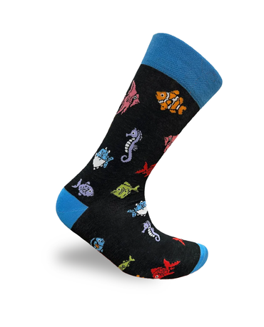 Fish Party Colorful Ocean Pattern Cotton Socks