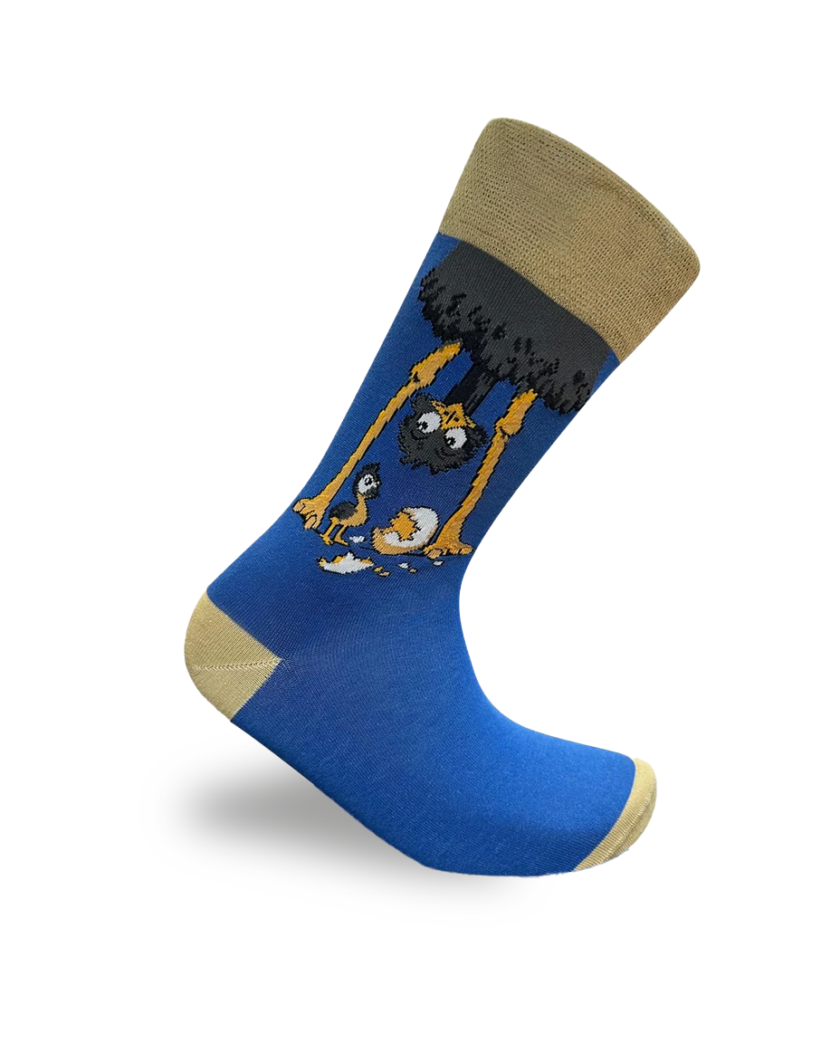 Straußenmama-Socken Tierfamilien-Serie