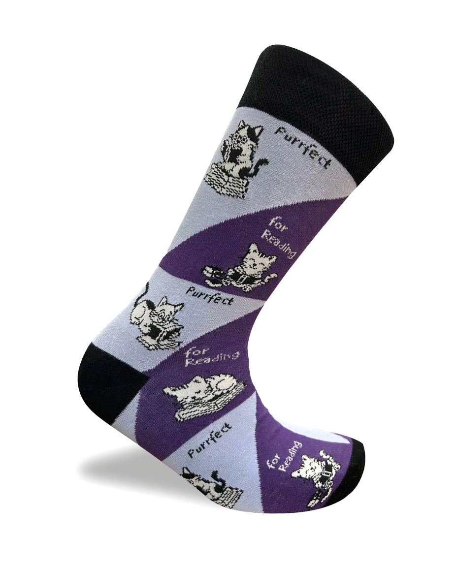 Purrfect for Reading Socks Cat Lover Edition