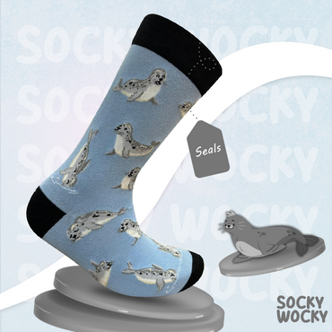 Cute Seal Animal Socks Breathable Cotton Blend