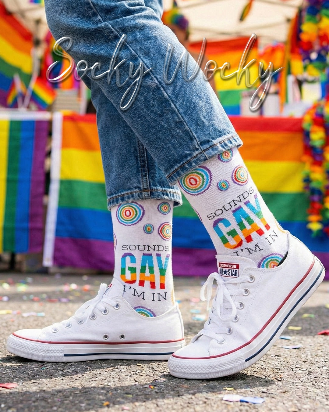 Sounds Gay Socks White Expression Statement Piece