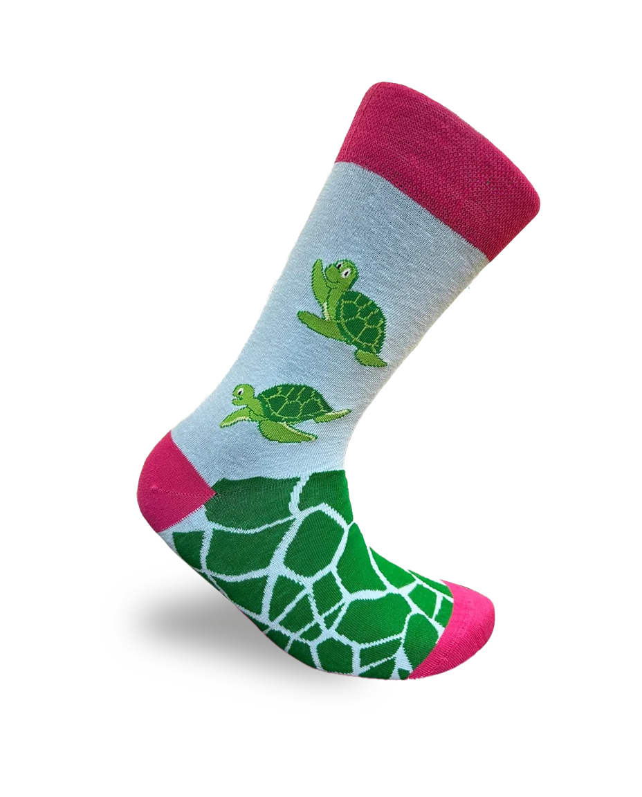Chaussettes rose tortue série mignonne océan