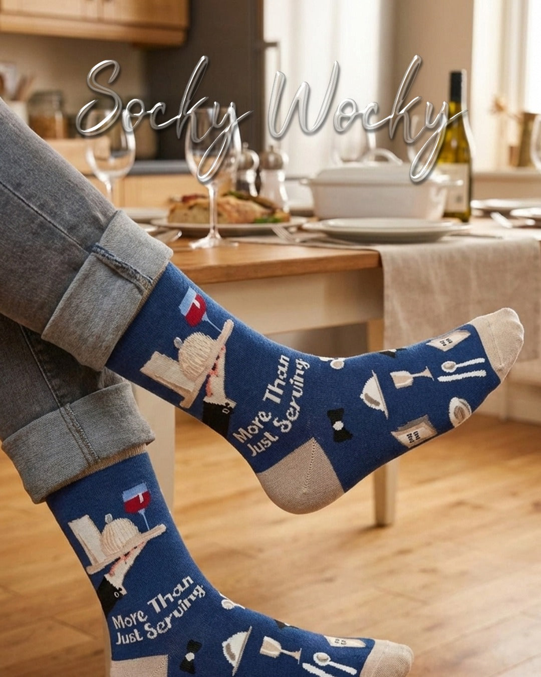 Waiter Socks Hospitality Theme