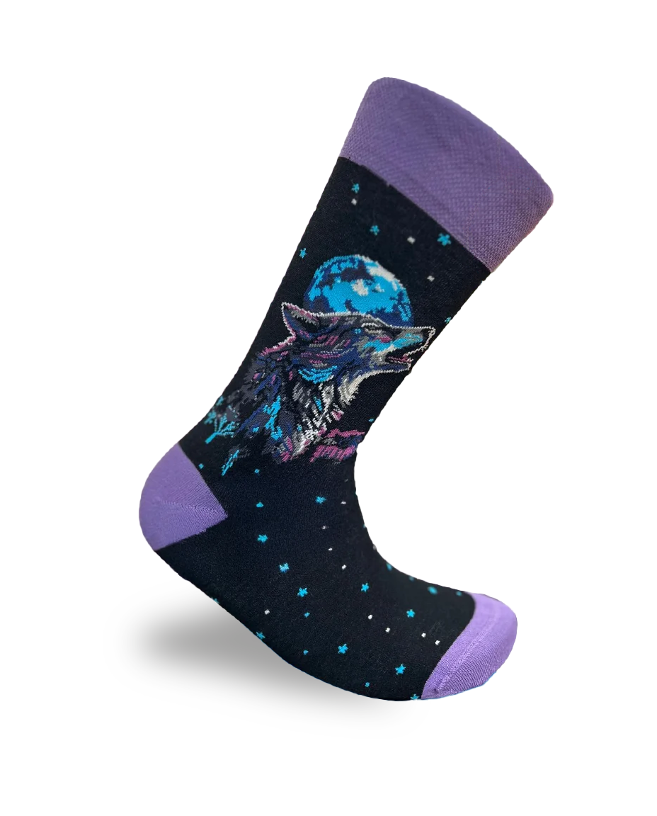 Chaussettes Loup dans la nuit Ădition Nature Sauvage