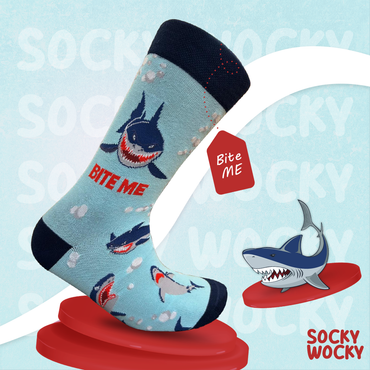 Bite Me Shark Socks Ocean Humor Series