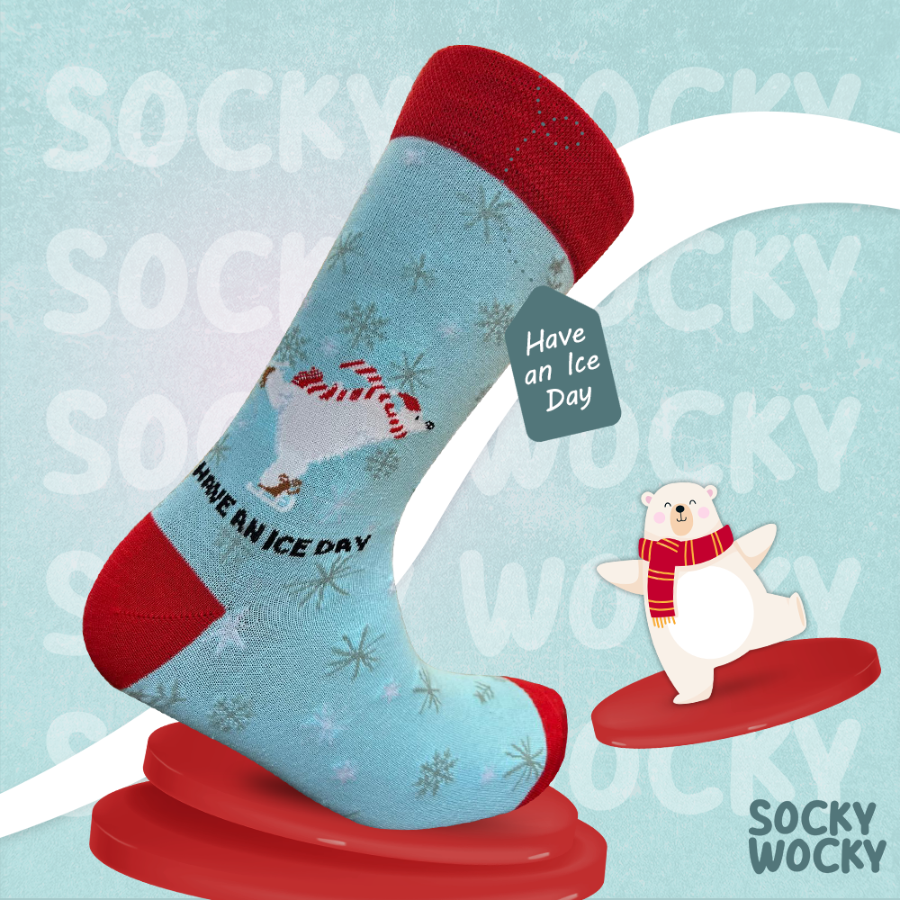 Have An Ice Day Socks Winter Humor Edition