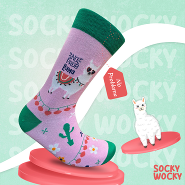 No Prob Llama Socks Funny Animal Series