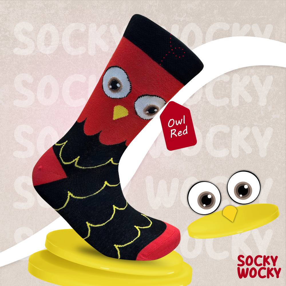 Owl Red Socks Night Bird Edition