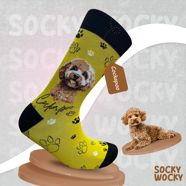 Cockapoo Portrait Socks Dog Art Edition