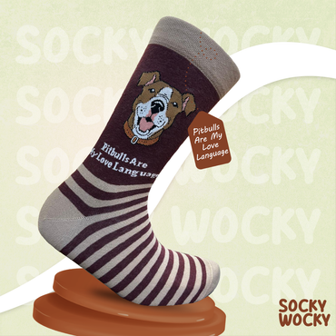 Pitbulls Are My Love Language Socks Dog Statement Edition
