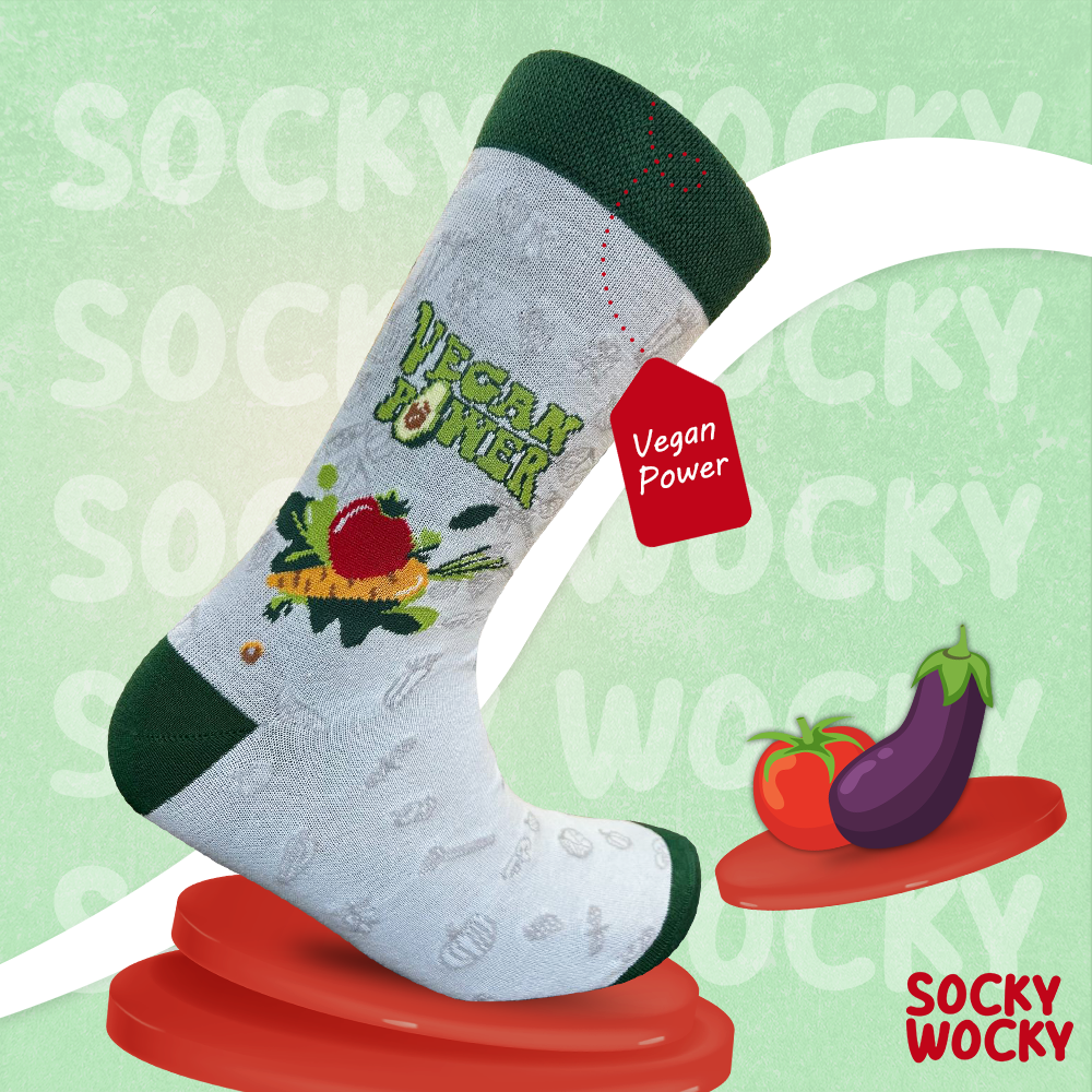 Vegan Power Socks Plant Based Message Edition