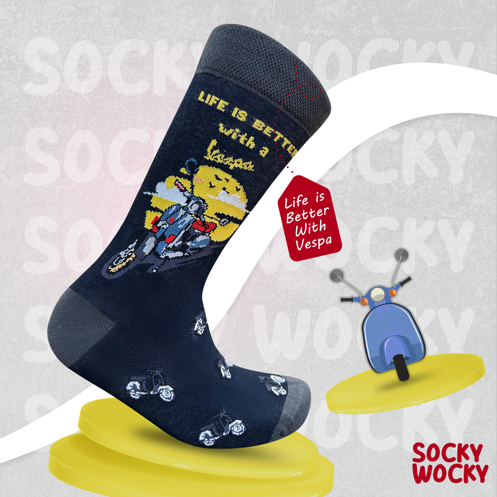 Life is Better With Vespa Socks Scooter Lifestyle Edition
