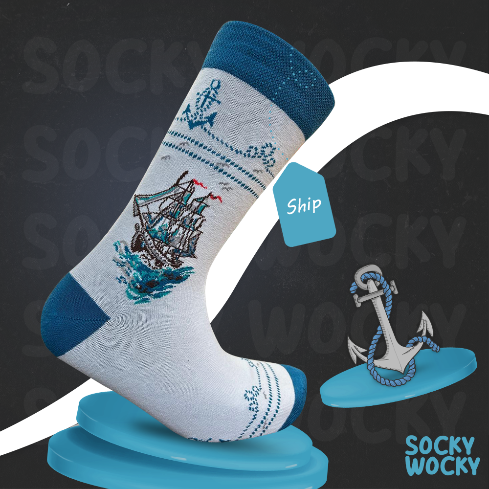 Boat Turquoise Socks Marine Lifestyle Series