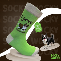 I Love My Border Colie Socks Dog Owner Series