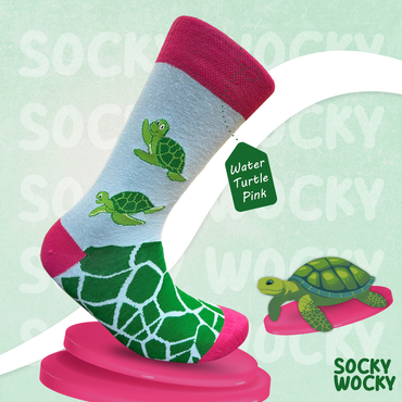 Turtle Pink Socks Ocean Cute Series