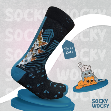 Drei Katzen Socken Süße Haustierserie