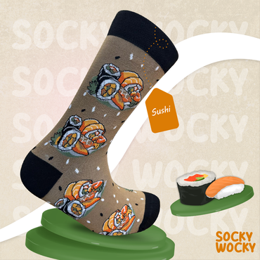 Calzini Sushi Marrone Serie Cibo Giapponese