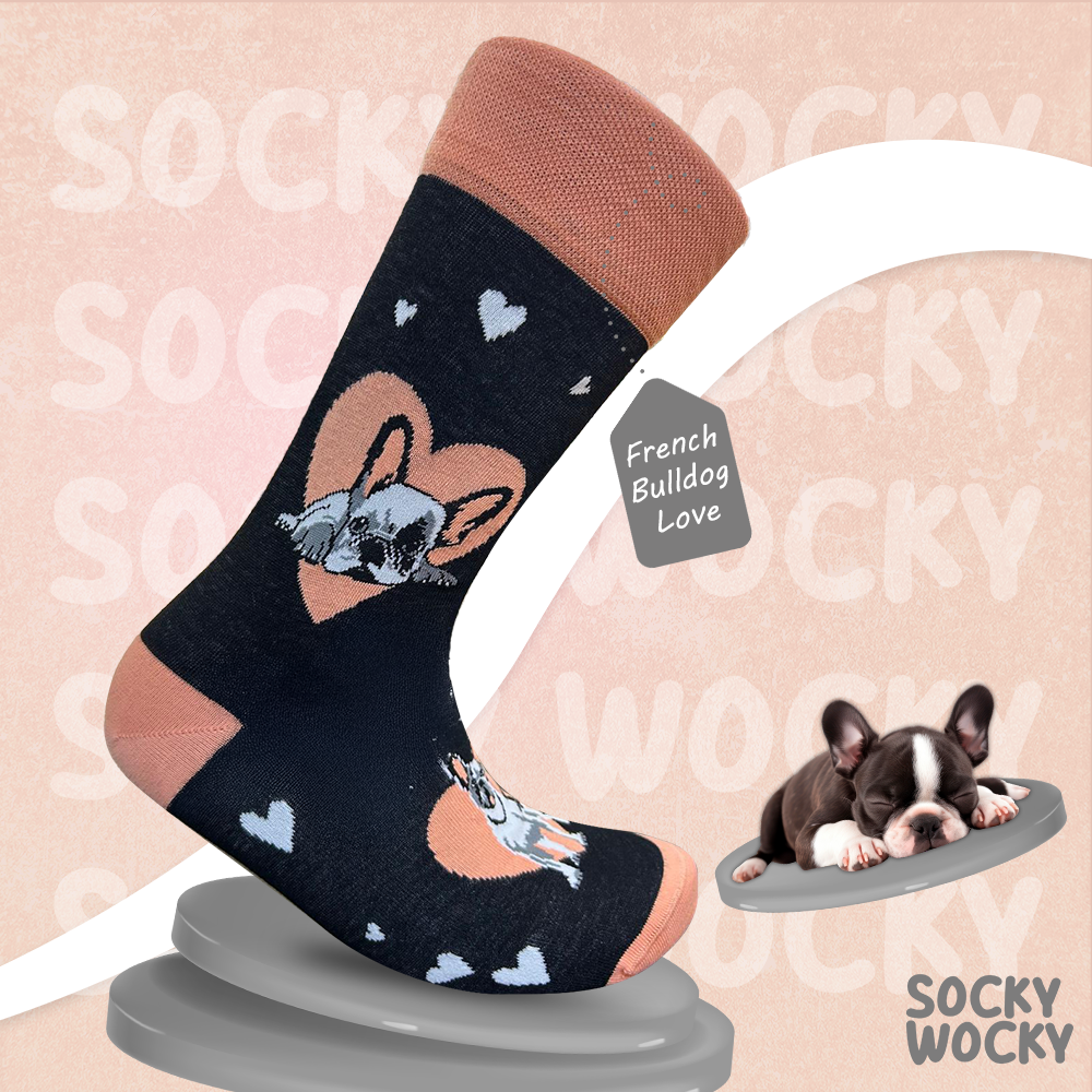 French Bulldog Love Socks Dog Romance Edition