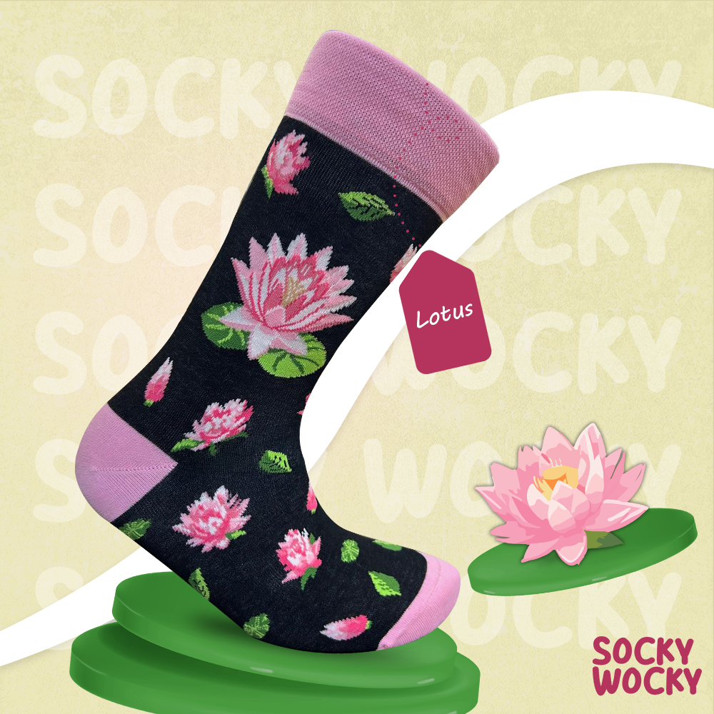 Water Lily Socks Botanical Nature Edition