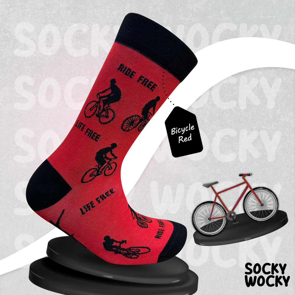 Red Bicycle Socks Urban Cycling Edition