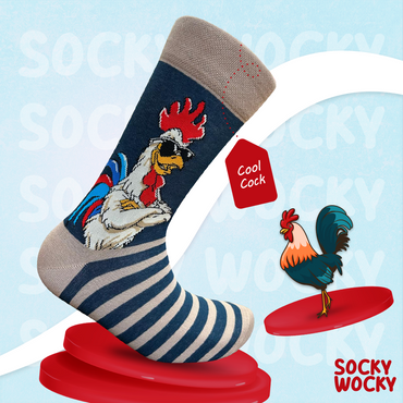Cool Cock Socks Farm Bird Humor Series