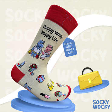 Happy Wife Happy Life Socks Relationship Humor Series