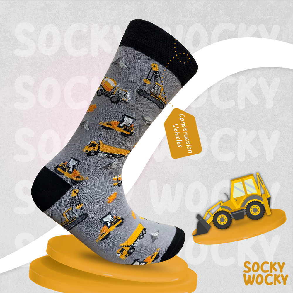 Construction Socks Heavy Machinery Theme