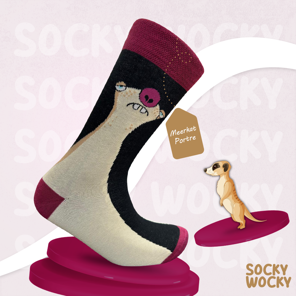Merkeet Portre Socks Animal Portrait Edition