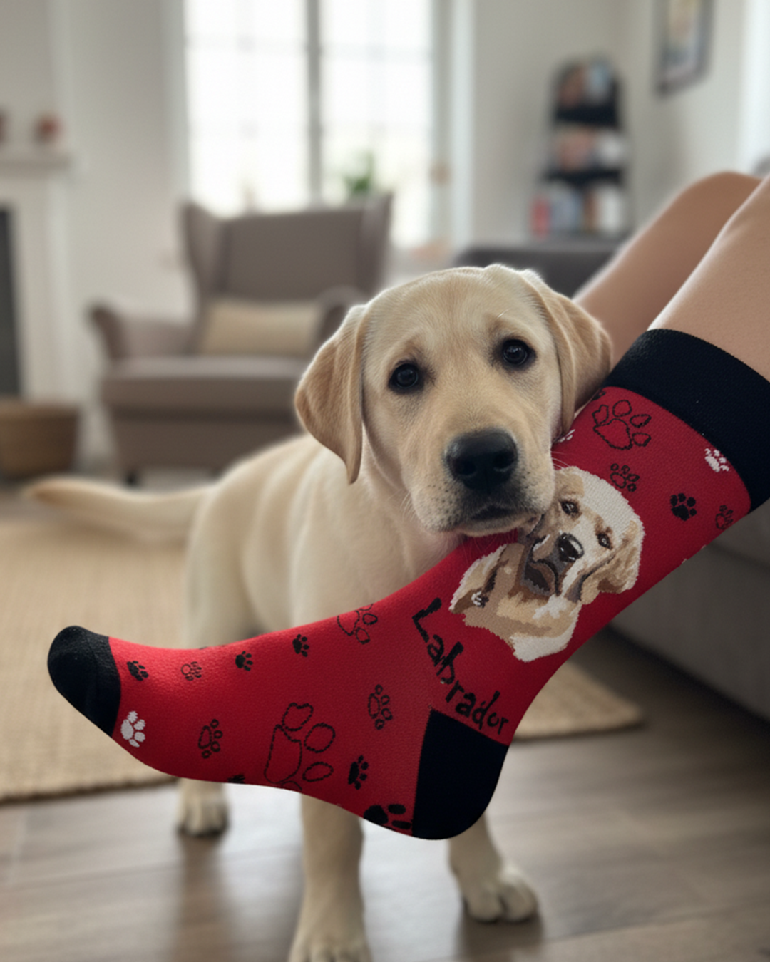 Labrador Cream Socks Dog Breed Series