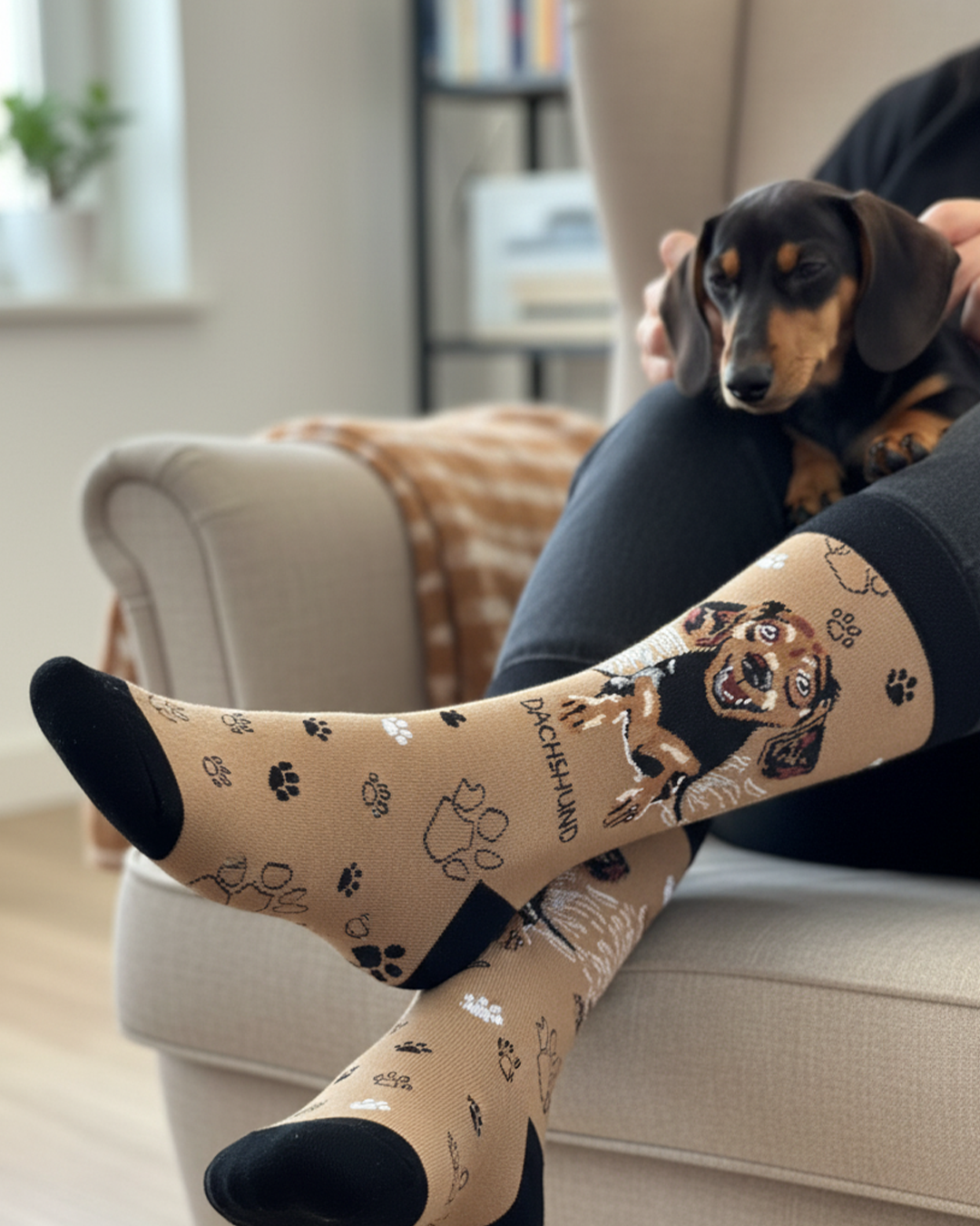 Brown Dachshund Socks Classic Dog Series