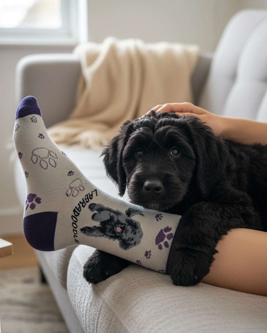 Labradoodle Black Socks Designer Dog Line