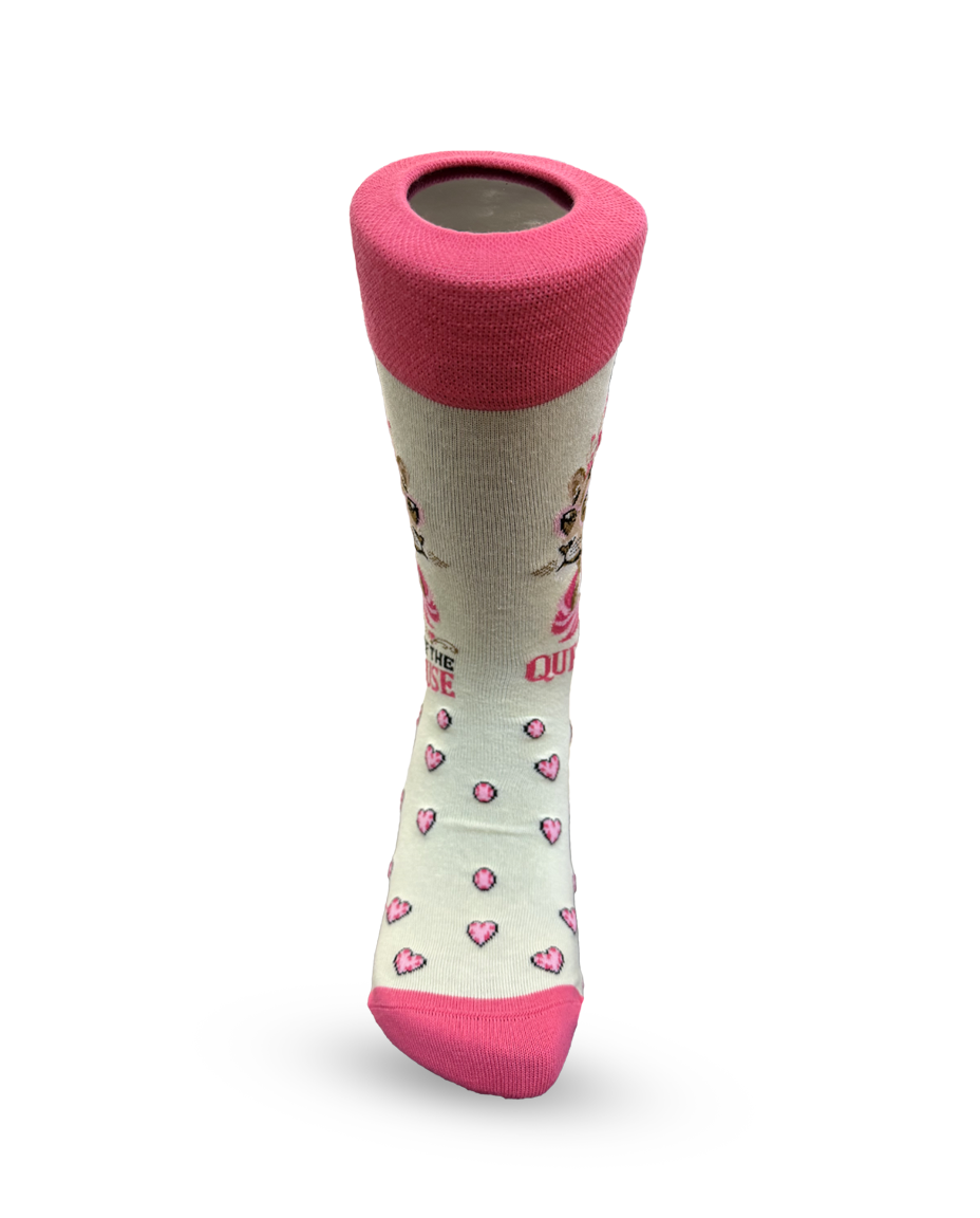 Queen of the House Pink Crown Socks