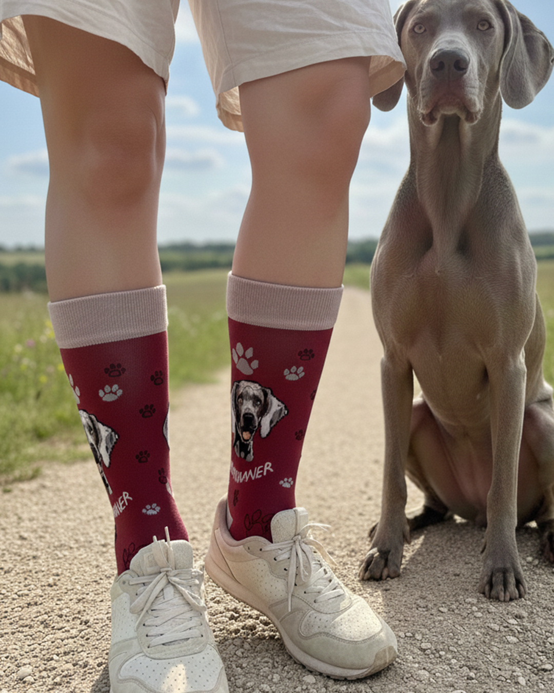 Weimaraner Socks Dog Breed Series