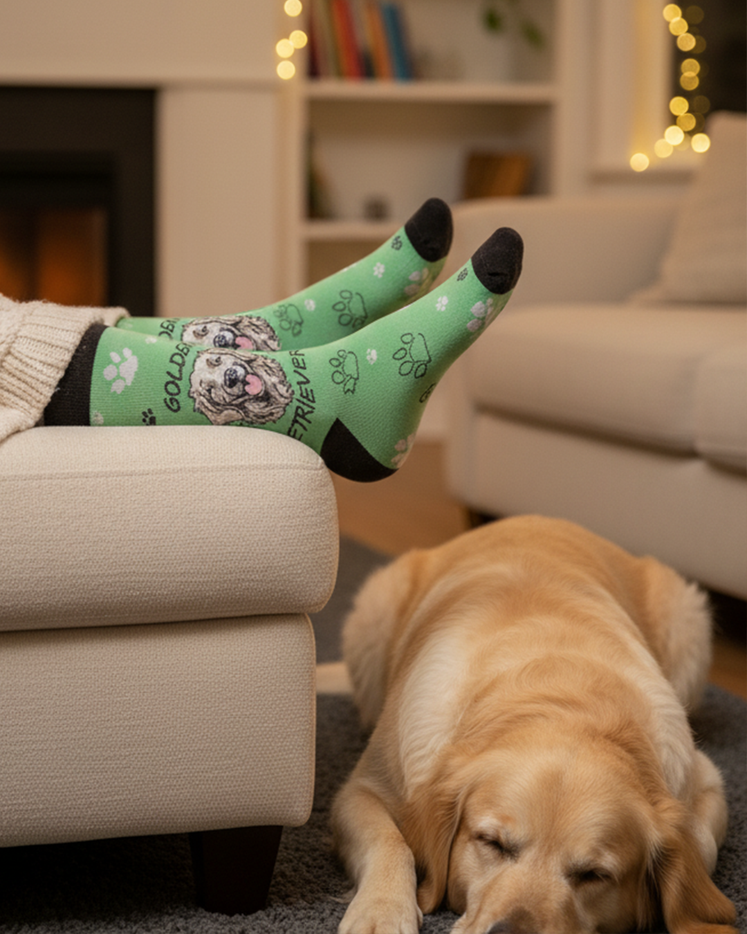 Golden Retriever Socks Family Dog Series
