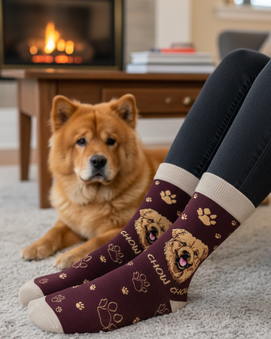 Chow Chow Socks Fluffy Dog Breed Edition