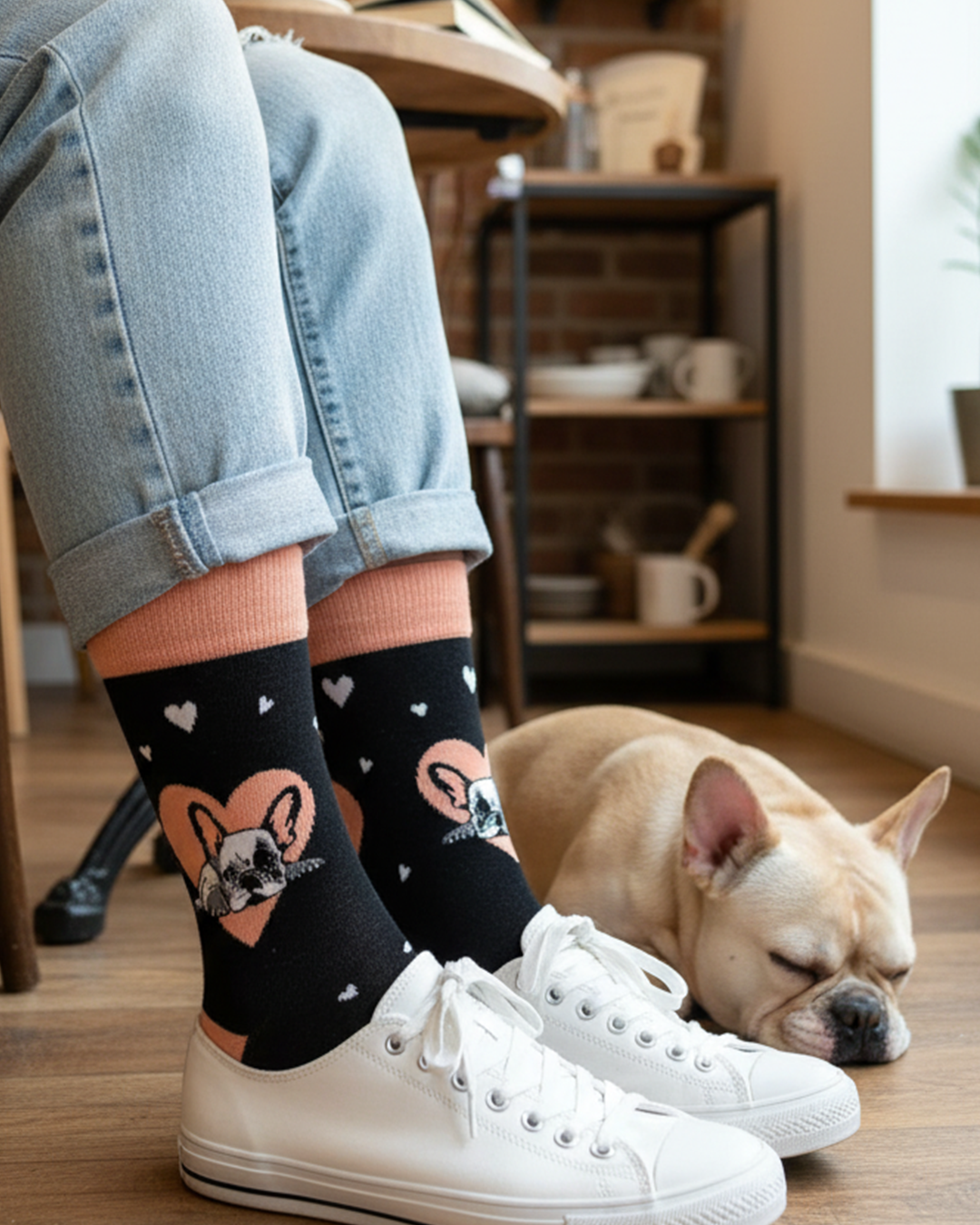 French Bulldog Love Socks Dog Romance Edition