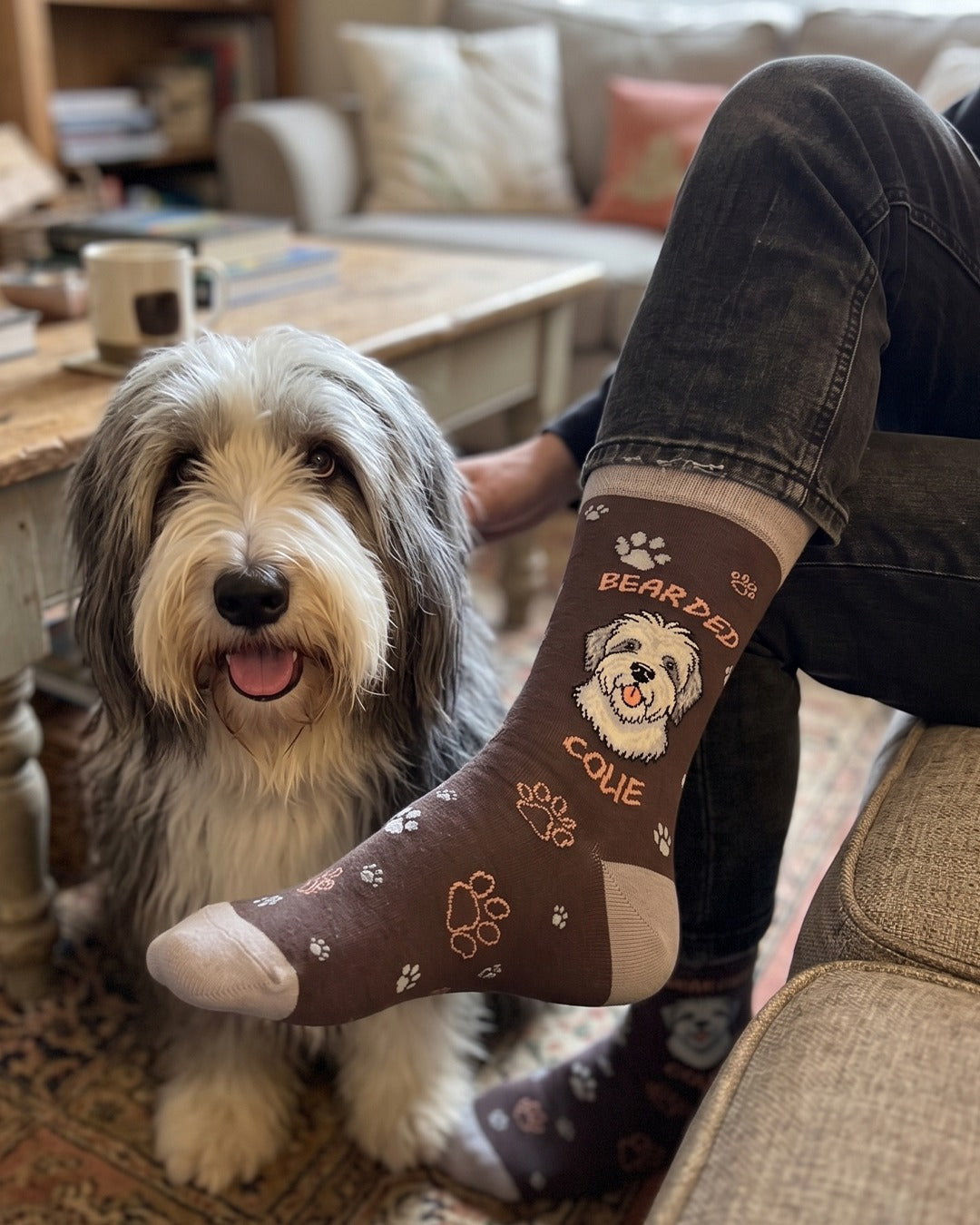 Bearded Collie Socks Dog Funny