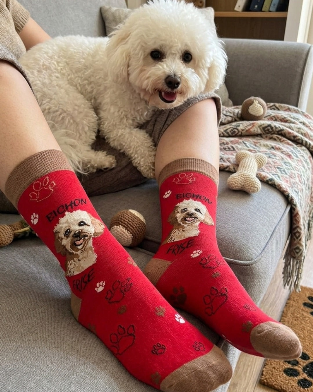 Bichon Frise Socks Cute Fluffy Series