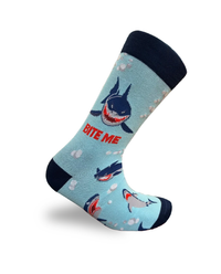 Bite Me Haifischsocken Ozean Humor Serie