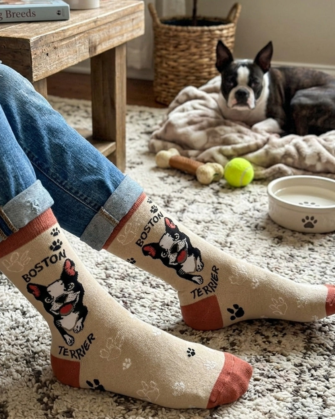 Boston Terrier Socks Dog Breed Series