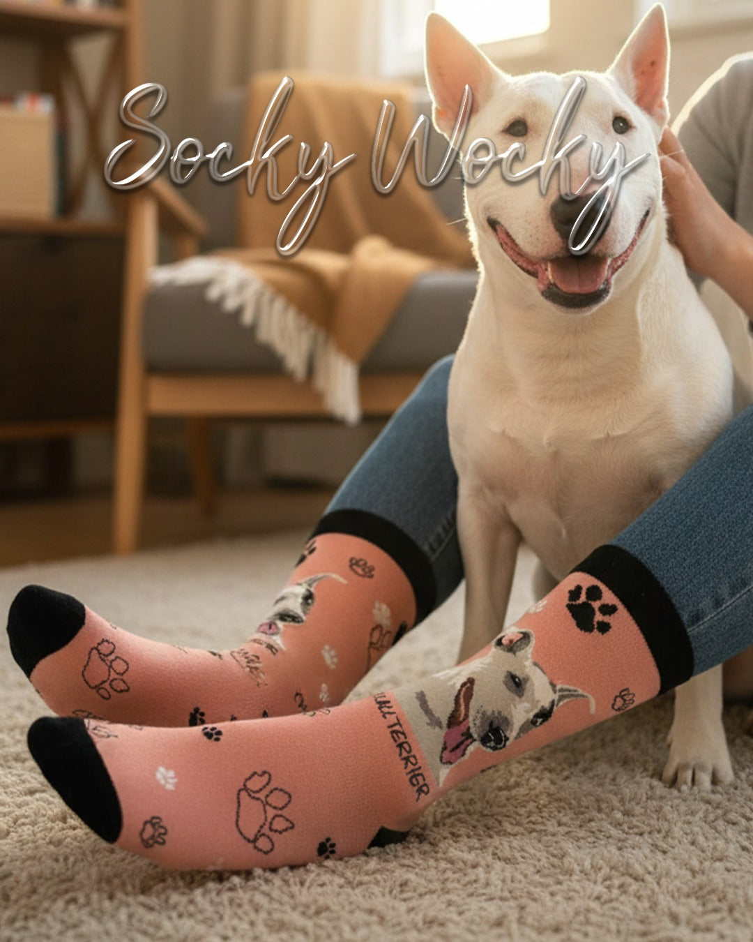Bull Terrier Socks Strong Dog Series
